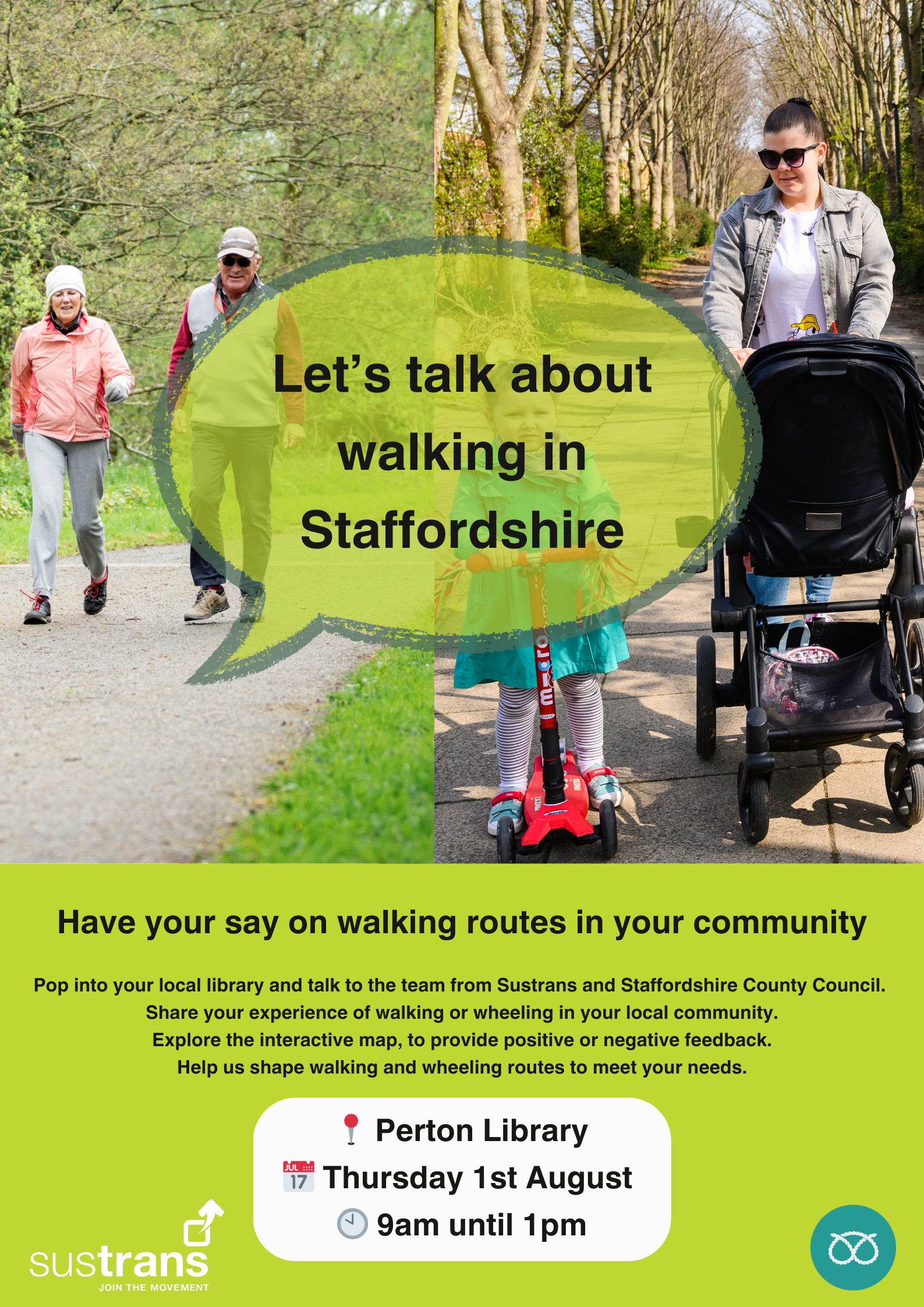 Perton Poster Let’s talk about walking in Staffordshire